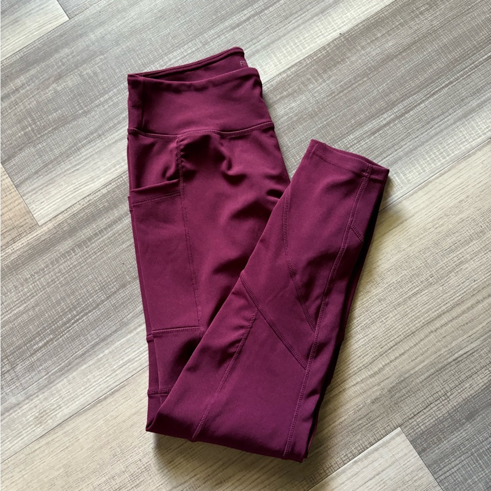 Burgundy High-Waisted Leggings